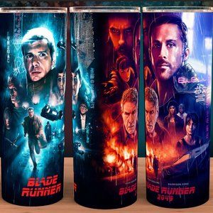 Blade Runner 82 and 2049 Ford and Gosling Futuristic Cup Mug Tumbler